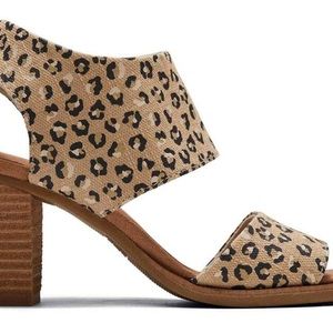 Toms NWT Size 6 Women’s Majorca Cutlut Cheetah Cutout Sandal with heel
